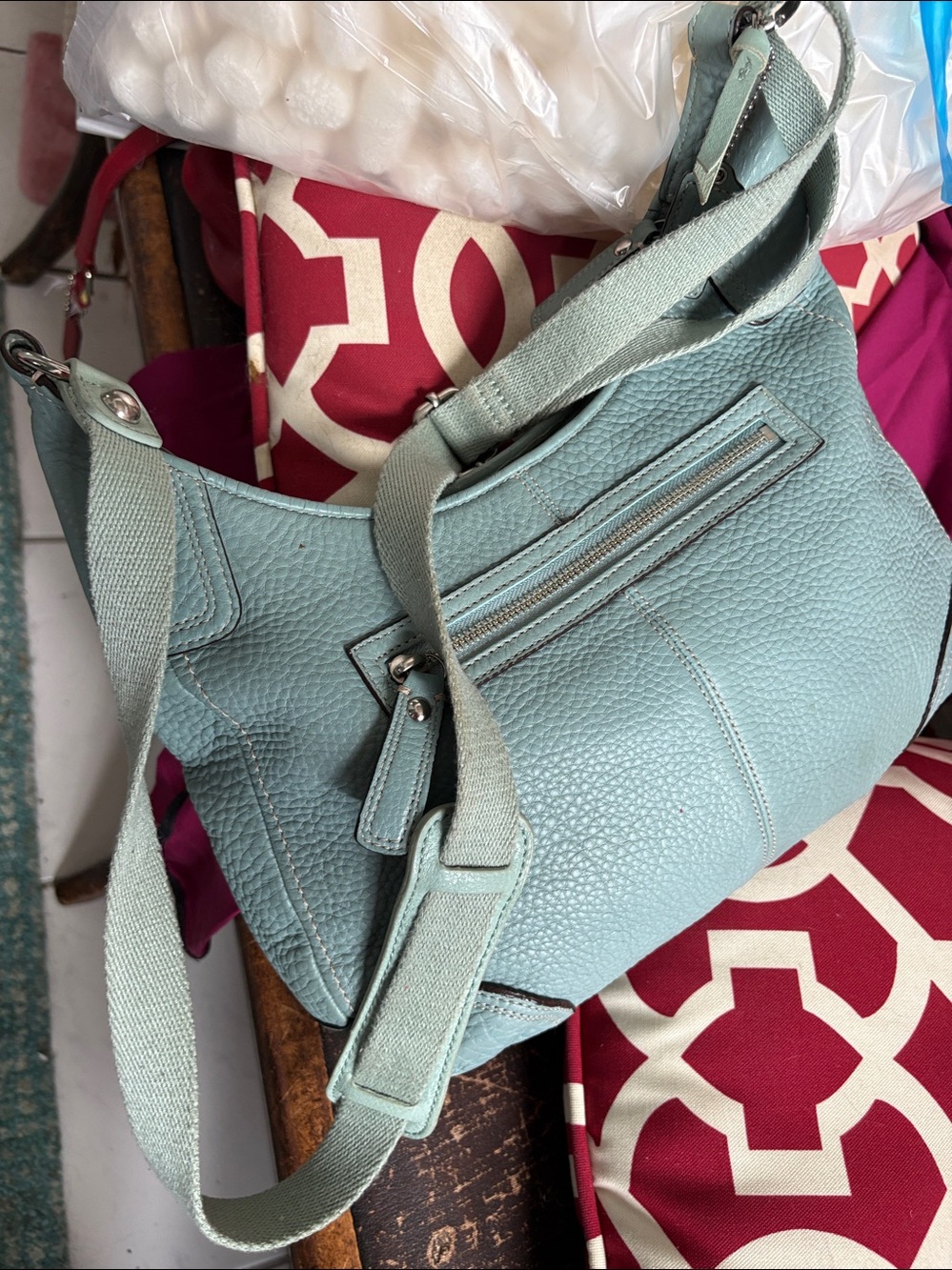 Coach shoulder bag Crossbody bag pebbled Leather icy mint green turn lock - Picture 7 of 17
